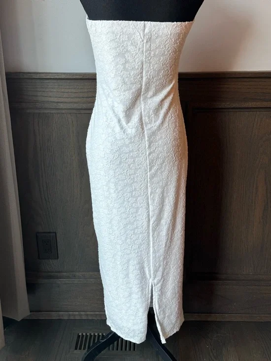 Strapless White Lace Maxi Dress NWOT Large - Picture 4 of 7
